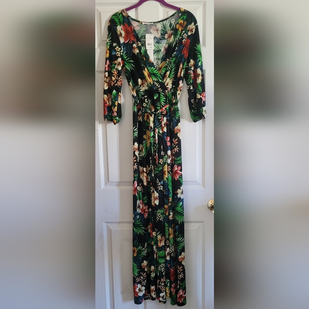 Floral Tie Front Maxi Dress